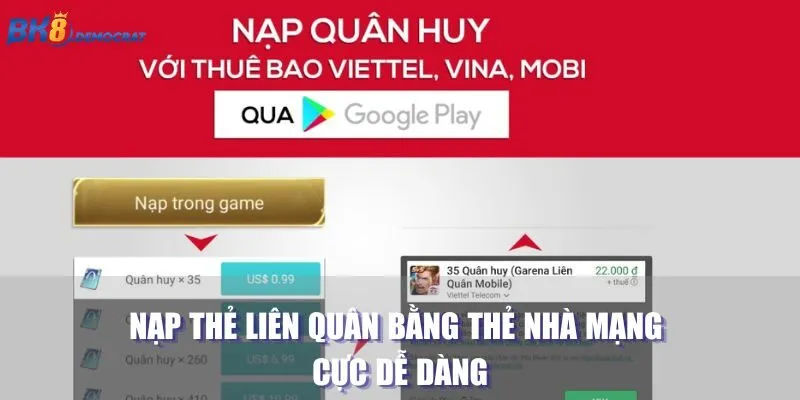 Nạp thẻ Liên Quân bằng thẻ nhà mạng cực dễ dàng