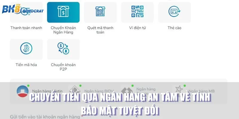 Chuyển tiền qua ngân hàng an tâm về tính bảo mật tuyệt đối