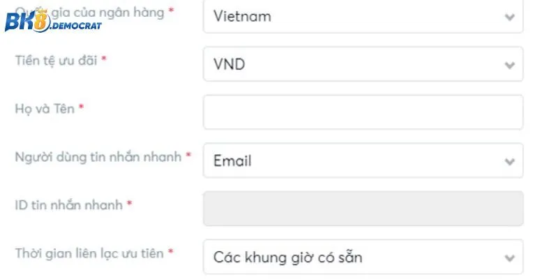 Những dữ liệu cá nhân mà chính sách bảo mật BK8 thu thập 